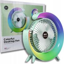 Stalinis ventiliatorius su RGB LED, USB įkrovimas, 3 greičiai