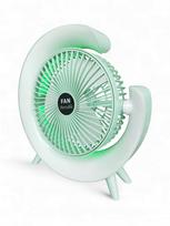 USB stalo ventiliatorius su RGB apšvietimu, žalias