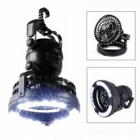 Ventiliatorius su LED lempa WINDMILL, veikiantis su baterijomis, stovyklavimui