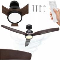 Lubų ventiliatorius su LED lempa, 6 greičių, 132 cm, PILOT QUIET