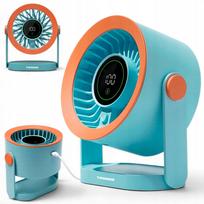 Stalinis ventiliatorius mini LCD mėlynas tylus