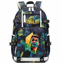 A4 dydžio mokyklinė kuprinė Ronaldo, atspari vandeniui, su USB, įvairių spalvų