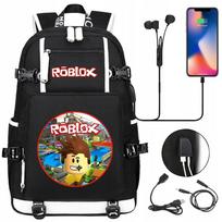 Mokyklinė kuprinė Roblox su USB, A4, įvairių spalvų ir dizainų
