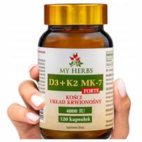 Vitaminas D3 + K2 MK-7 FORTE 4000IU, imunitetui, širdžiai, kaulams, dantims