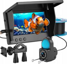 Po vandeniu veikianti 4.3" žvejybos kamera su LCD monitoriumi, 30 m žuvų jutikliu ir baterija 2.0