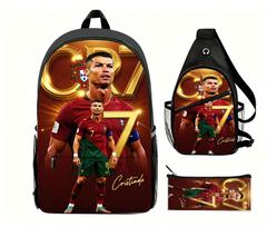 Mokyklinių ir kelioninių kuprinių rinkinys Cristiano Ronaldo Portugal, 3 dalių