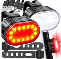 Dviračio LED priekinis ir galinis žibintas, USB