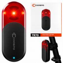 Galinis dviračio žibintas su radaru COOSPO TR70 USB C Ant+ Bluetooth