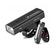 Dviračio žibintų rinkinys Wozinsky WSBLB2 priekinis (400 lm) USB-C ir galinis