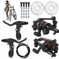 Diskinių stabdžių komplektas MTB dviračiams 16x16 cm juodas