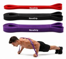 Treniruočių gumų rinkinys 9–36 kg, 3 pasipriešinimo juostos, dėklas POWER BAND