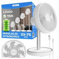 Grindų ventiliatorius Climative baltas USB 4 greičių su osciliacija
