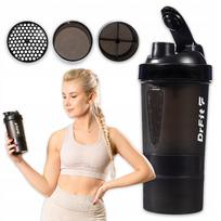 Baltyminis plaktuvė DrFit su sieteliu, 500 ml, 3 dalių