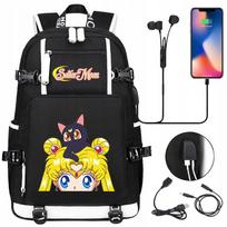 Kuprinė A4 Sailor Moon, vandeniui atspari, su USB