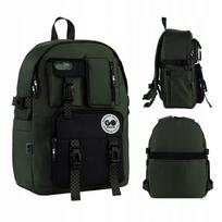Mokyklinė kuprinė berniukui su laptopo skyriumi GoPack, chaki, vienos dalies
