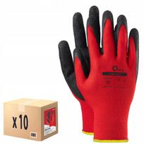 Darbo pirštinės STRONG RED LATEX, 10 porų