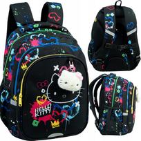 Mokyklinė kuprinė Coolpack Hello Kitty, juoda, neoninė, 1–3 klasei, mergaitėms
