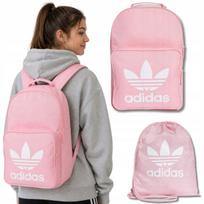 Mokyklinė kuprinė ADIDAS, rožinė, talpi, su maišeliu, A4 dydžio