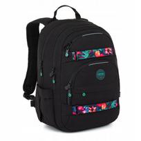 Mokyklinė kuprinė, juoda su tropiniais diržais, Topgal VIKI 26035, 5–8 kl.