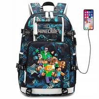 Kuprinė A4 Minecraft vandeniui atspari su USB