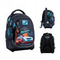 Mokyklinė kuprinė berniukui 6–8 metų, mėlyna, su raktų pakabuku Hot Wheels Kite