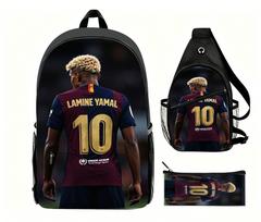 Kuprinė, rankinė ir penalas Lamine Yamal 10 FC Barcelona, juodi