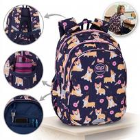 Mokyklinė kuprinė mergaitėms Coolpack su šuneliu Corgi