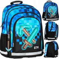 Mokyklinė kuprinė berniukui Pixels Game Pixel Blue