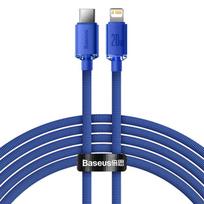 Baseus Crystal Shine kabelis USB-C prie Lightning, 20W, PD, 2m (mėlynas)