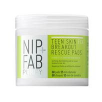 NIP+FAB PURIFY TEEN SKIN FIX BREAKOUT RESCUE valomieji veido padeliai (60 vnt. x 55 mm)