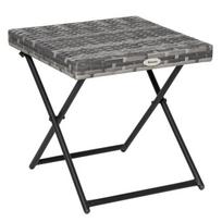 Lauko staliukas poliratano 40x40x40 cm pilkas sulankstomas