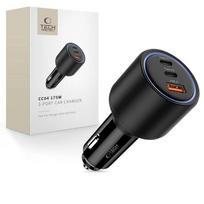 TECH-PROTECT automobilinis įkroviklis, 3 prievadų USB, PD175W, skirtas iPhone 11, 12, 13, 14