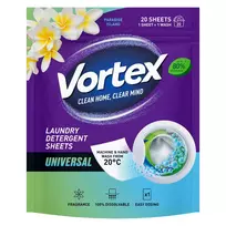 Universalūs skalbimo lapeliai VORTEX, 20 vnt