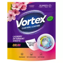 Skalbimo lapeliai spalvotiems drabužiams VORTEX, 20 vnt