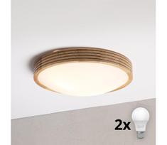 Brilagi - LED lubinis šviestuvas. CARVALHO MODERN SLIM 2xE27/60W/230V Ø 37,5 cm ąžuolas