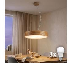 Brilagi - LED pakabinamas šviestuvas CARVALHO MODERN su laidu, 3xE27/60W/230V, ąžuolas, skersmuo 47,5 cm