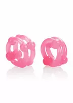 Island Rings Double Stacker TPE Dual Support Ring with Beads Transparent