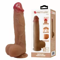 Pretty Love Orton Silicone Model with Suction Cup 23.5 cm x 4.9 cm Beige