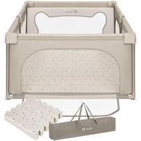 Maniežas vaikams Lionelo Willow Beige Sand + dvipusis kilimėlis vaikams Lionelo Yoka