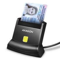 AXAGON Universal desktop USB contact Smart/ID card reader with long USB-A cable. Suitable for the eObanka application. Smart card reader, indoor, USB 2.0, black