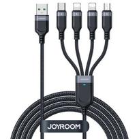 Joyroom 4-in-1 USB - Lightning/ Lightning/ Type-C/ Micro USB Cable Multi-Color Series A18, 3.5A, 1.2m / black