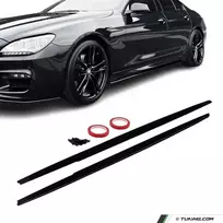 F-PERFORMANCE Poslenksčiai / Slenksčių apdailos, komplektas skirtas BMW F06 Gran Coupe, juodi blizgūs