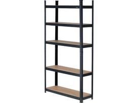 Metalinis sandėliavimo stelažas | 180 x 90 x 40 cm | 500 kg | 5 lentynos (78486)