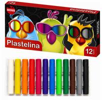 Mokyklinis vaško pagrindo plastilinas, 12 spalvų