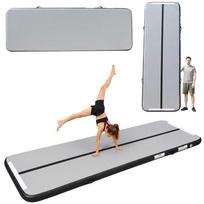 Gimnastikos kilimėlis „Air Track“ su elektrine pompa, pilkas, 400 x 100 x 10 cm