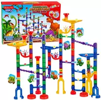 Lean Toys Konstruktorius su rutuliukų trasa, dinozaurų tema, įvairiaspalvis, 192 dalių