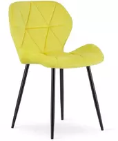 Leobert Kėdė Mango, aksominė, geltona, 76,5 × 46 × 53 cm