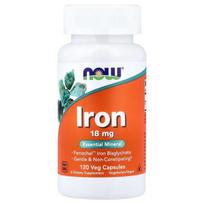 NOW Foods Iron 18 mg Iron Bisglycinate - 120 Veg kapsulės