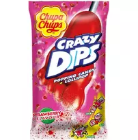 "Chupa Chups Crazy Dips" ledas ant pagaliuko su braškių skoniu 14g