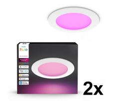 Philips - Komplektas 2x LED RGBW reguliuojamas vonios įleidžiamasis šviestuvas Hue SLIM LED/12W/230V IP44